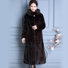 Nerazzurri High Quality Real Mink Fur Coat For Women Full Sleeve China Thick Warm Luxury Long Hooded Genuine Natural Mink Coats