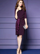 3/4 Sleeve Sequins Women's Sheath Dress