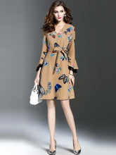 Bell Sleeve Butterfly Lace Up Grace Women's Day Dress