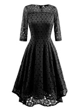 Half Sleeve Asym Women's Lace Dress