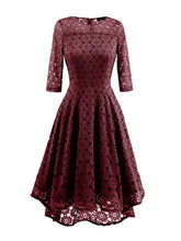 Half Sleeve Asym Women's Lace Dress