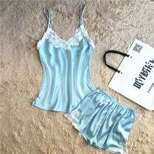 Silk Satin Lace  Pajama Set