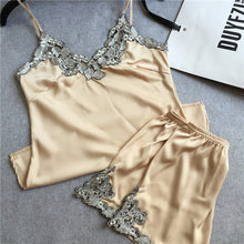 Silk Satin Lace  Pajama Set