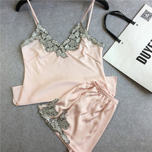 Silk Satin Lace  Pajama Set