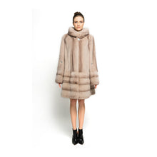 ZY89009 New Design  Special Color Ladies Luxury  Real Mink Fur With Mink Fur Hooede Women Winter Long Fur Jacket Fur Coat