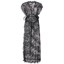 Women Nightgowns & Sleepshirts 2018 Sexy Short Sleeve O Neck Nightgowns Solid Full Lace Transparnet Hollow Out Dress Sleepwear