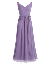 #4-16 Women Ladies Sleeveless Pleated V Neck Chiffon Elegant Long Bridesmaid Dress Evening Prom Gown with Sash
