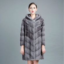 HDHOHR 2018 New Natural Mink Fur Coats Of Women Warm Solid Long Genuine Fur Parkas Thick  Winter Real Mink jackets Female