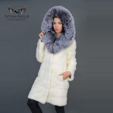 Tatyana Furclub Luxury Mink Fur Coat With Fox Hooded,Winter Real Value Natural Fur Coat,Women's Fur Coat Female Jacket,Mink Coat