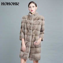 HDHOHR 2018 New Natural Mink Fur Coats For Women Outwear Park With Fur For Female  Warm Vest Winter Real Mink Fur Jackets