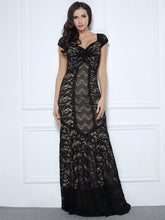 1920's Style Floral Lace Wedding Party Maxi Dress