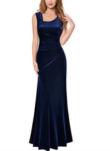Sexy V Neck Pleuche Ruffles Formal Party Maxi Dress