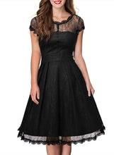 Retro Floral Lace Sexy Evening Party Dress
