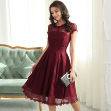 Retro Floral Lace Sexy Evening Party Dress