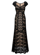 1920's Style Floral Lace Wedding Party Maxi Dress