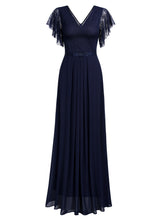 Deep- V Neck Vintage Wedding Maxi Dress