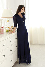 Retro V Neck Floral Lace Wedding Maxi Dress