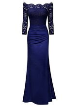 Retro Off Shoulder Ruched Bridesmaid Maxi Dress