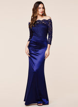 Retro Off Shoulder Ruched Bridesmaid Maxi Dress