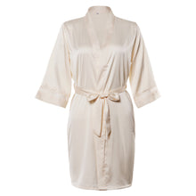 BellisMira Women's Long Satin Robe Bridal Kimono Lace Pajamas Sleepwear Robe ONLY Size up
