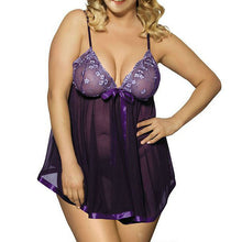 Sexy Women Sleepwear 2018 Fashion Babydoll Lace Robe 2 Pieces Nightgown Deep V Neck Sexy Lingerie Sleep Dress G-String Sets Hot