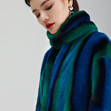 Color Mink fur coat women winter jacket fashion Goose down full pelt coat nine quarter long outwear ER88