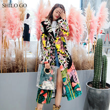 SHILO GO Fur Coat Womens Winter  Fashion whole real Mink Fur long coat lapel collar luxury  leopard  tropical rainforest coat