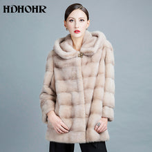 HDHOHR 2018 New Real Fur Coats For Women Natural Mink Fur Coats Fashion Warm Winter Fur Jackets Outwear Fur Parka Of Female