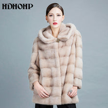 HDHOHR 2018 New Real Fur Coats For Women Natural Mink Fur Coats Fashion Warm Winter Fur Jackets Outwear Fur Parka Of Female