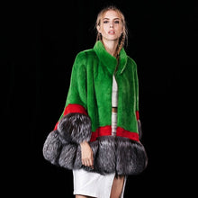 Women Real Genuine Mink Fur Coat Luxury Fur 2018 New Arrvial Fashion NaturalOne Piece Female Mink Fur Jacket Silver Fox Fur Cuff