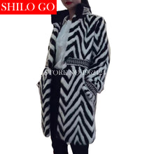 TOP HOT 2017 new winter fashion women high quality luxury handmade beaded court zebra long section of the mink coat jacket