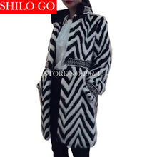 TOP HOT 2017 new winter fashion women high quality luxury handmade beaded court zebra long section of the mink coat jacket